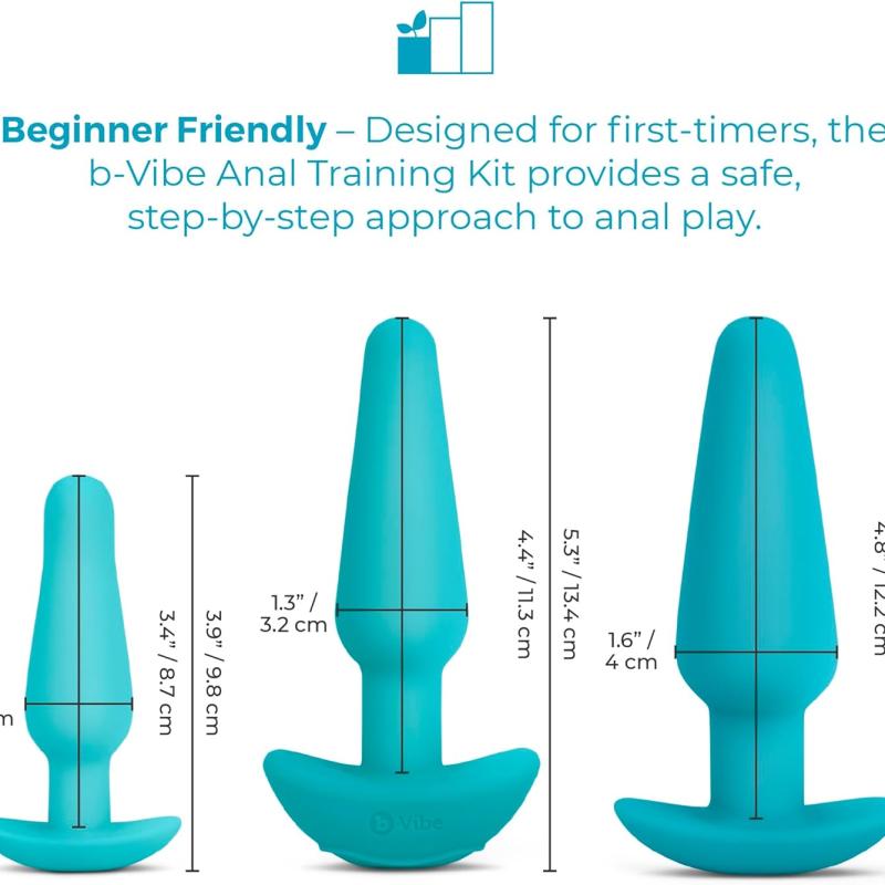 B-vibe rechargeable anal training and education butt plug set