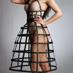 Mistress leather cage skirt